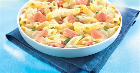 Penne au saumon crème dépinards