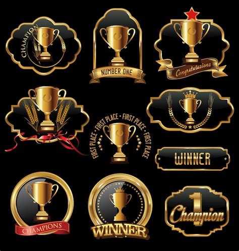 Premium Vector Gold Trophy And Medal