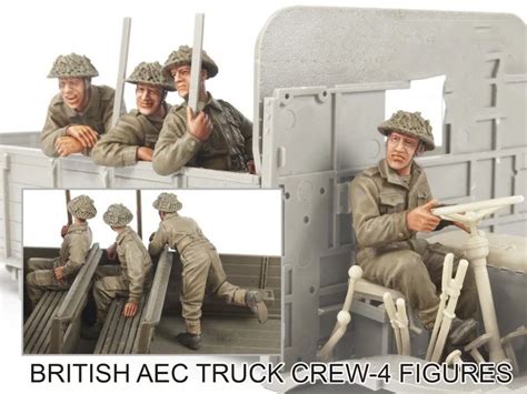 Assembly Unpainted Scale 135 British Aec Truck Crew 4 Figures Figure