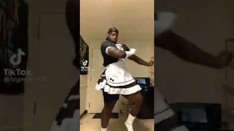 huge black man dressed in maid outfit twerking youtube