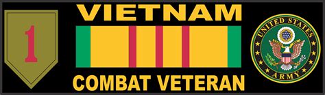 1st Infantry Division Vietnam Combat Veteran With Ribbon Decal