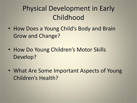 Ppt Physical Development In Early Childhood Powerpoint Presentation