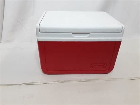 Vintage Red Coleman Snap On Personal Lunch Box Can Cooler Flip Lid