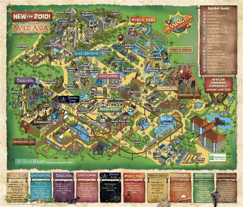 2010 Chessington World Of Adventures Theme Park Map Illustration By Rod