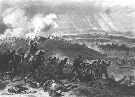 Battle Of Gettysburg Final Charge Of The Union Forces At Cemetery