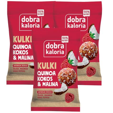 DOBRA KALORIA Quinoa na okrągło Malina Kokos KUBARA x 3 szt