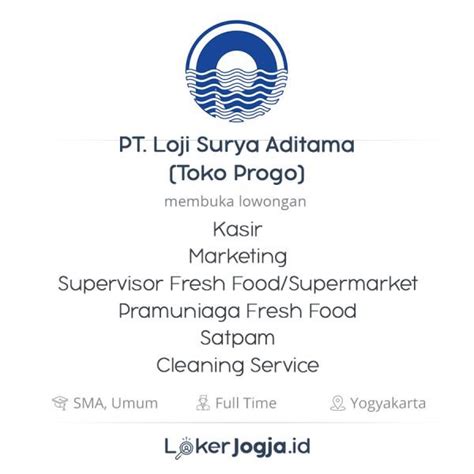 Отправка заказов сегодня в 12:00 (по мск). Lowongan Kerja Kasir - Marketing - Supervisor Fresh Food ...
