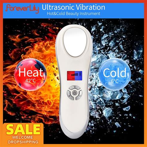 Portable Hot Cold Hammer Beauty Device Ultrasonic Cryotherapy Skin Lifting Tightening Vibration