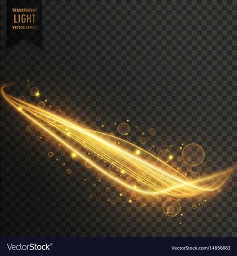 Golden Light Streak With Sparkles Transparent Vector Image