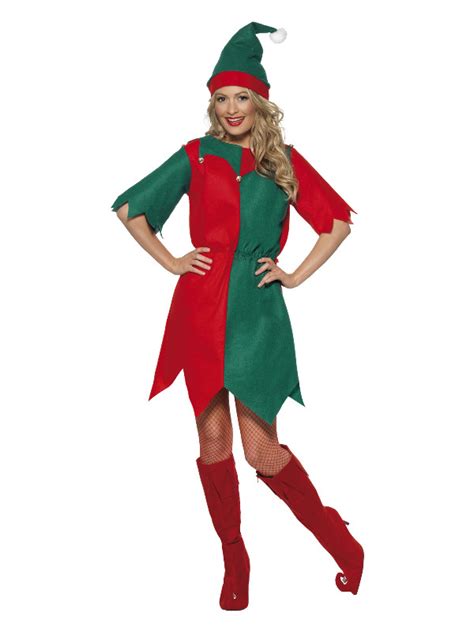 Adult Womens Elf Costume Glitz Fancy Dress