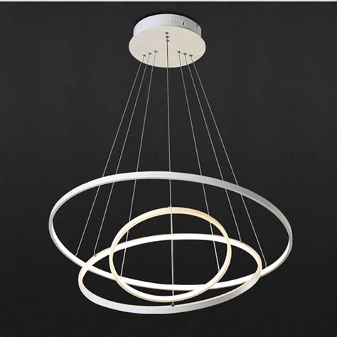 Modern Circular Ring Pendant Light Acrylic Aluminum Led Chandelier
