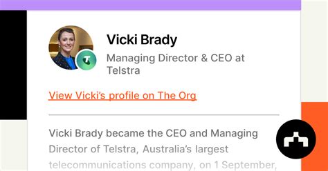 Vicki Brady Managing Director And Ceo At Telstra The Org