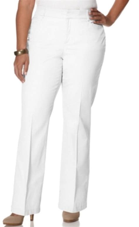 Jm Collection New White Womens Size 22w Plus Twill Stretch Dress Pants