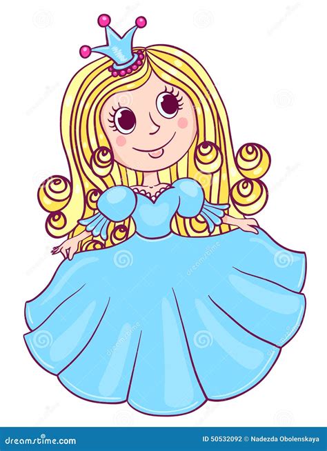 Little Cute Princess Blue Stock Vector Illustration Of People 50532092