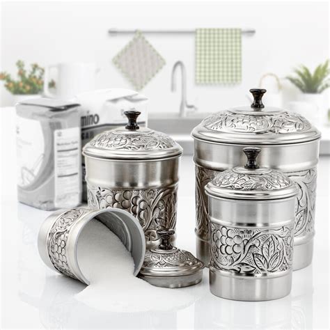 Old Dutch Heritage Embossed 4 Piece Kitchen Canister Set And Reviews