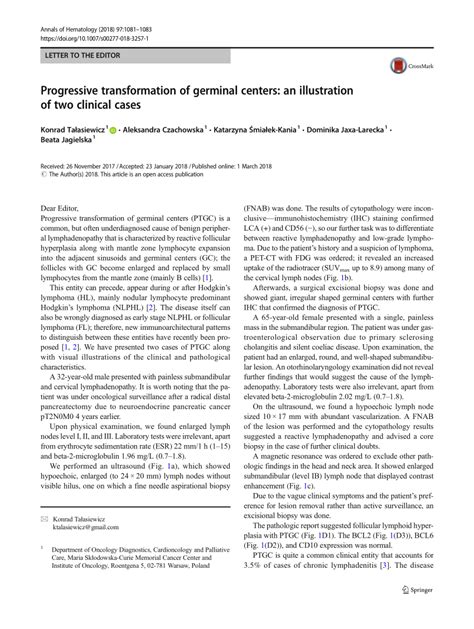 Pdf Progressive Transformation Of Germinal Centers An Illustration