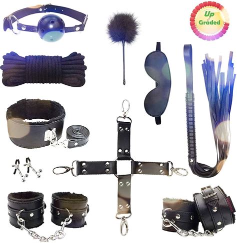 10 Pcs Tactical Restraint Kits With Handcuffs Ankle Cuffs Accessories