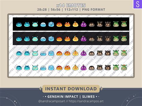 Genshin Impact Slimes Emotes For Twitch Discord And Youtube Etsy