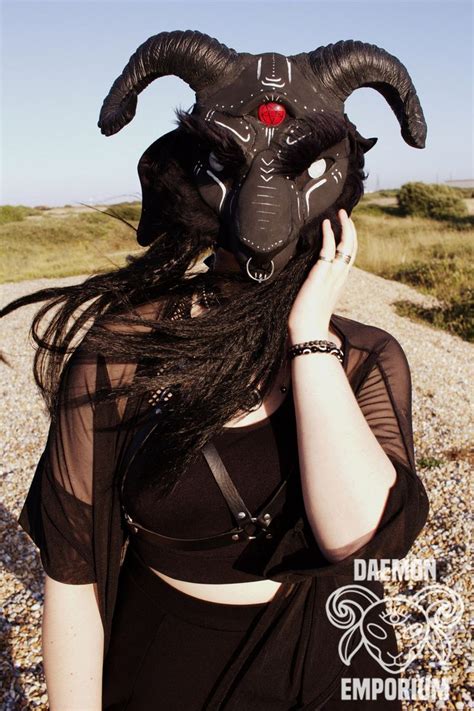 Unusual Demonic Goat Mask Thirdeye Baphomet Pentagram Goat Mask