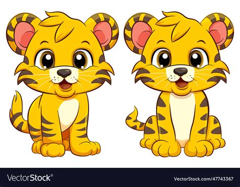 Adorable Baby Tiger Cartoon Character Royalty Free Vector