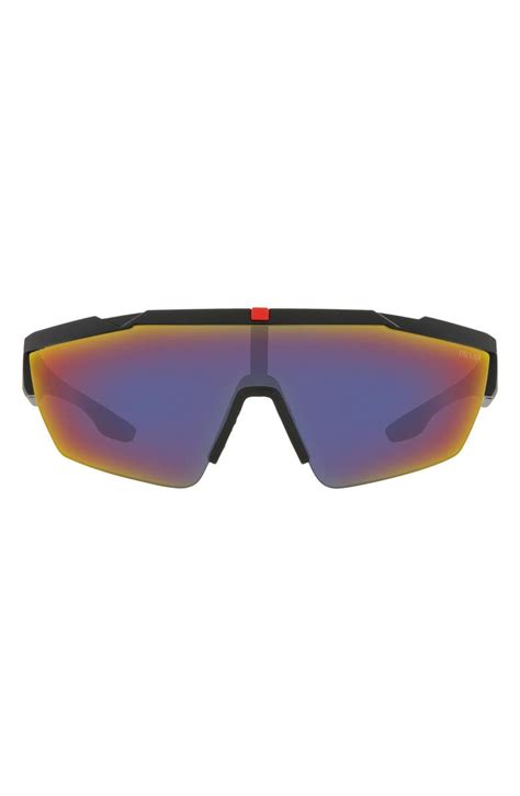 prada sport 44mm mirrored shield sunglasses nordstrom