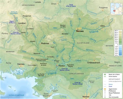 France Vilaine River Topographic • Map •
