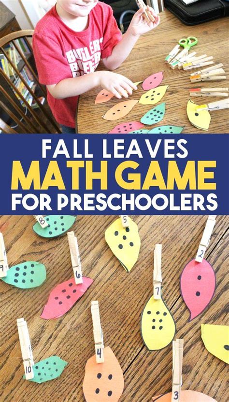 Social distancing doesn't mean you can't socialize! Fall Leaves Math Activity for Preschoolers | Preschool ...