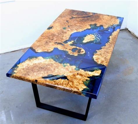 Maple Burl Resin River Dining Table Etsy In 2021 Wood Resin Table