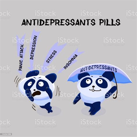 Depression Antidepressants Pills Mental Health Problem Two Pandas One