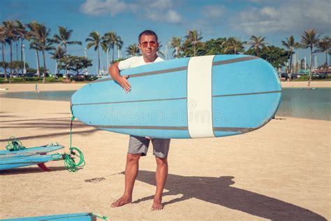 Beach Guy With Surf Board Stock Image Image Of Holidays 173119429