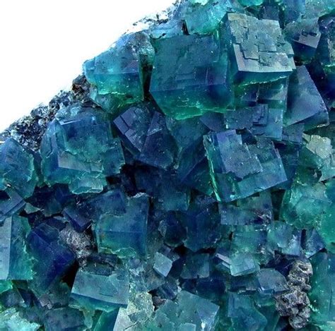 Gemmy And Lustrous Blue Green Fluorite Crystals Rogerly Mine Uk
