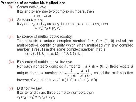 Properties Of Complex Multiplication Pioneer Mathematics Maths Formula