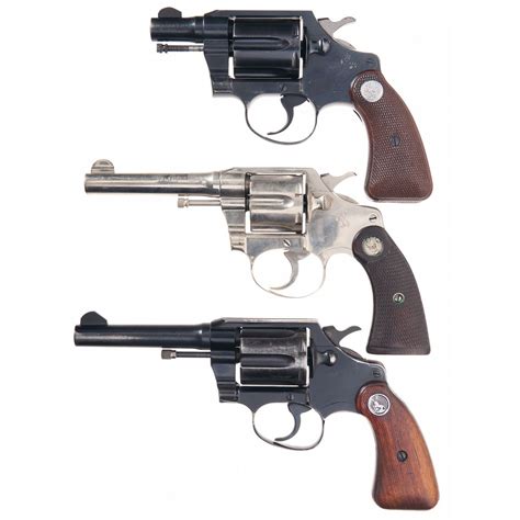 Three Colt Double Action Revolvers A Colt Cobra First
