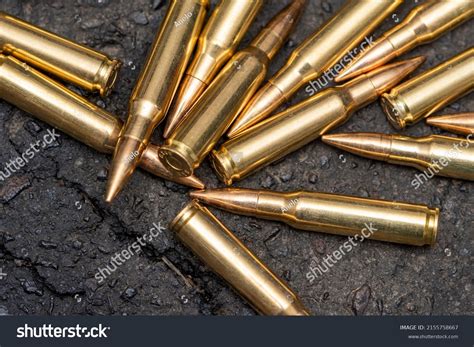 Scattering Cartridges 762 Caliber Bullets Kalashnikov Stock Photo