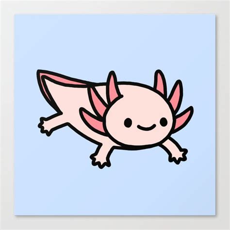 Axolotl Canvas Print By Littlemandyart Medium In 2021 Axolotl Mini