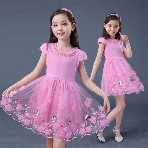 Cut Girl Summer Lace Flower Girl Dresses O Neck Ruched Kids Prom