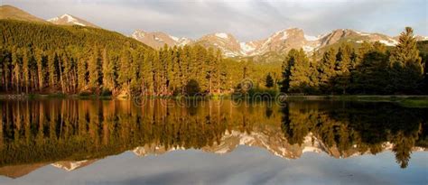 Sprague Lake Reflections Rocky Mountains Stock Photo Image Of