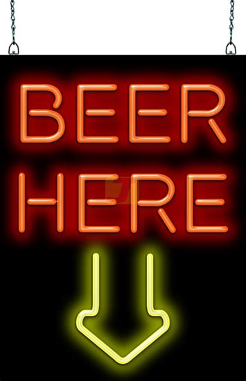 Beer Here With Down Arrow Neon Sign Neon Signs Neon Beer