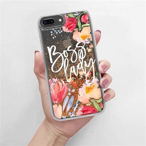 Casetify Glitter Iphone 8 Plus Case Boss Lady Watercolor Floral By