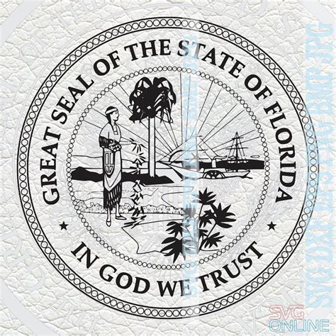 Buy Florida State Seal Svg Dxf Png Clipart Vector Cricut Cut Online In