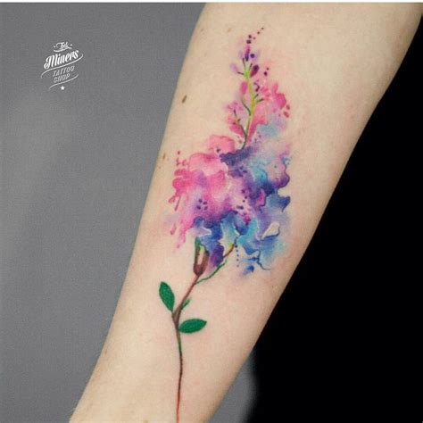 Watercolor Flower Tattoo On Inner Arm Entertainmentmesh