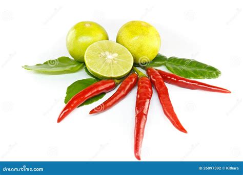 Chilli Lemon And Kaffir Lime Leaves Stock Photography Image 26097392