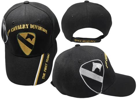 Us Army 1st Cavalry Division Black The First Team Shadow Cap Hat