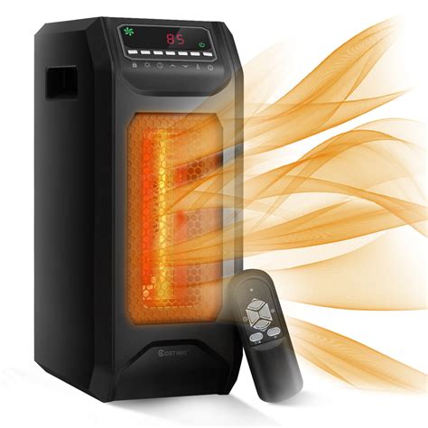 Costway Portable Electric Space Heater 1500W w/ Timer Remote Control ...