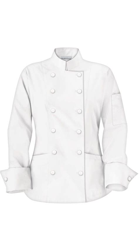 Traditional Womens Chef Jackets Fabric Covered Buttons 6535 Poly