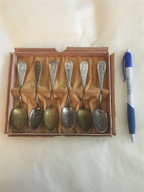 Set Of Six 1893 Worlds Fair Columbian Exposition Chicago Spoons