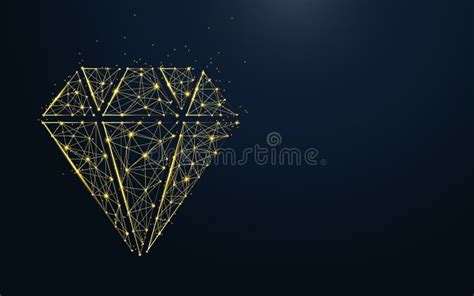 Luxury Diamond Icon From Lines Triangles And Particle Style Design