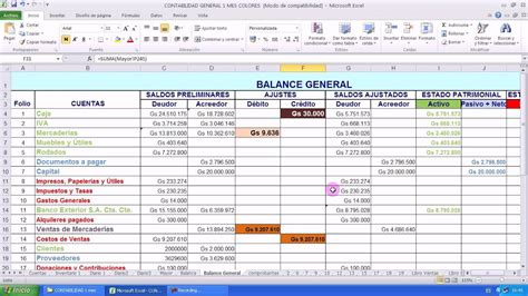 Modelo De Balance Excel