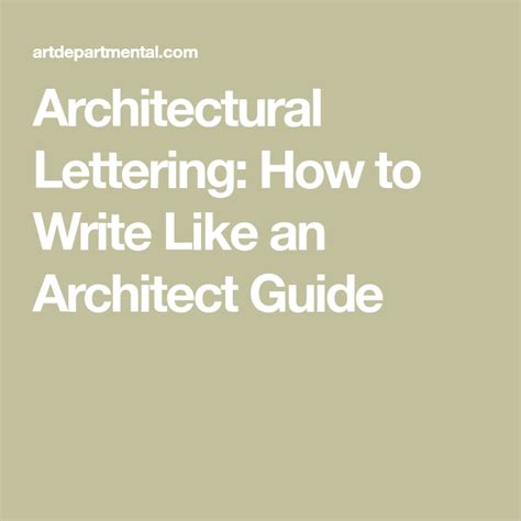 Architectural Lettering How To Write Like An Architect Guide