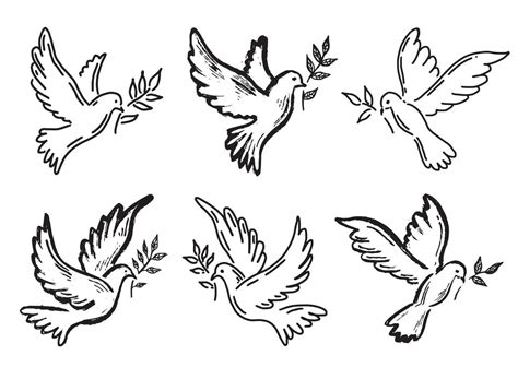 Dove Of Peace Hand Drawn Illustration 7463775 Vector Art At Vecteezy